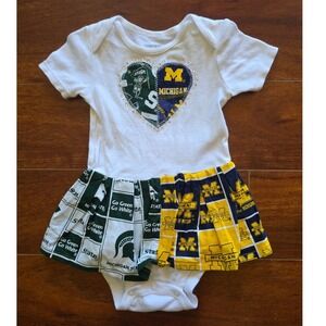 Michigan State vs Michigan House Divided Tutu Bodysuit Baby / Infant 12 months